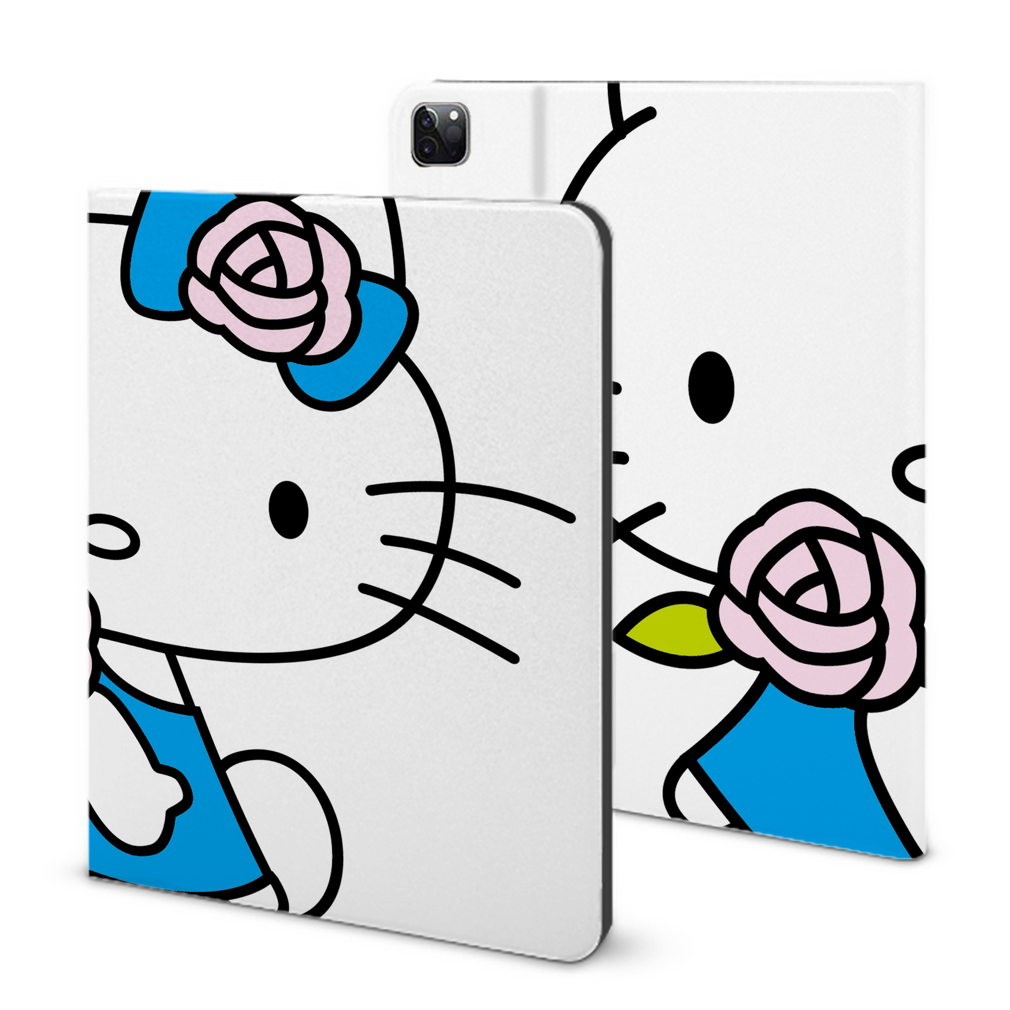 （画像用） Hello Kitty ハローキティ IPad ケース ブック型 PUレザー TPU 耐衝撃 軽量 薄型 ペン収納なし 全面保護 IPad 各モデル対応